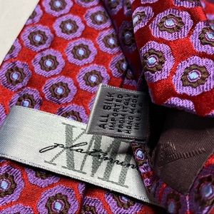 Italian Silk XMI Platinum Tie Geometric MultiColor
